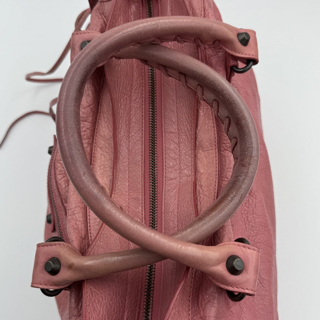 2013 Balenciaga The City Leather Pink Shoulder Bag