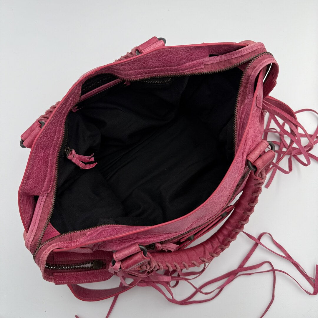 2010 Balenciaga The City Leather Pink Shoulder Bag