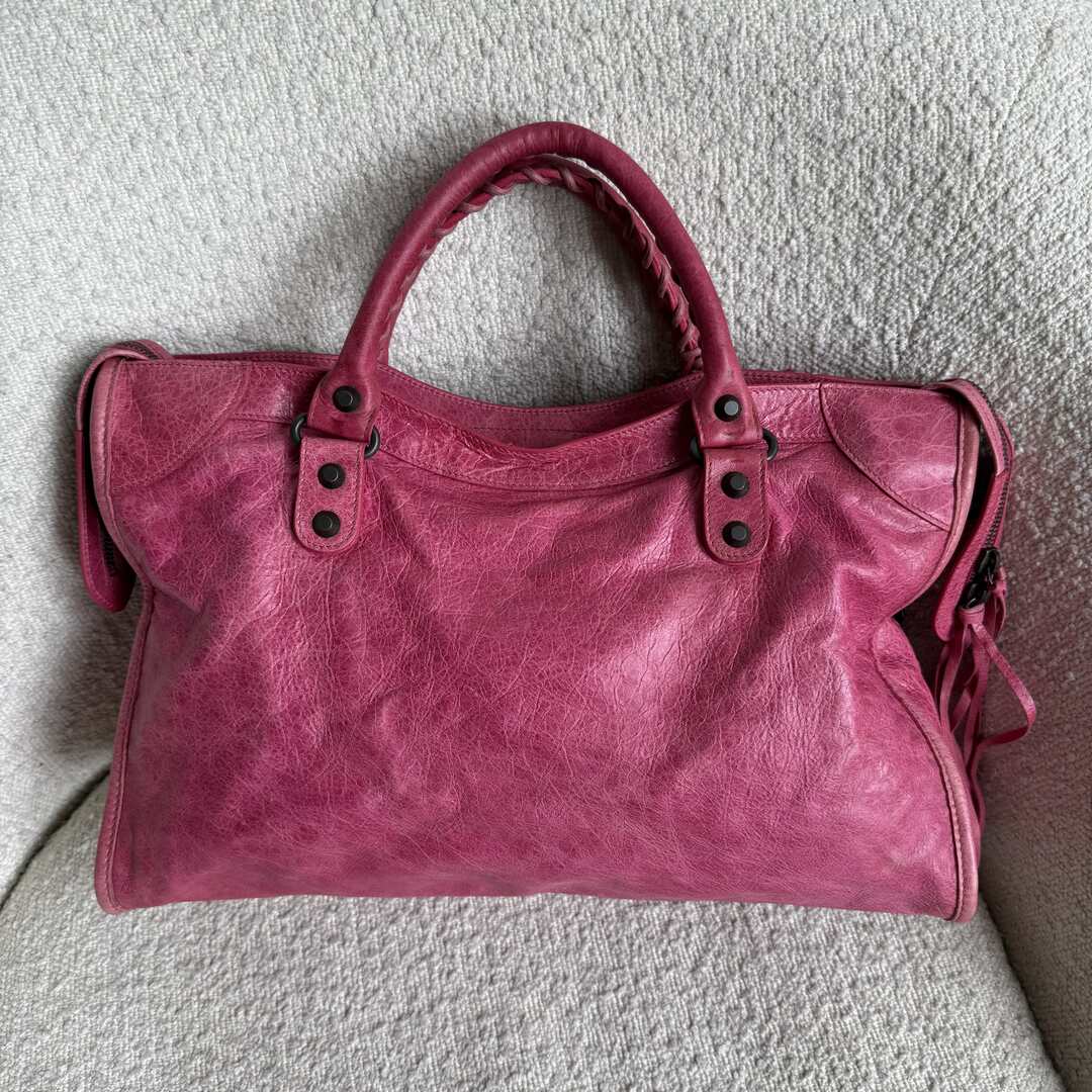2010 Balenciaga The City Leather Pink Shoulder Bag