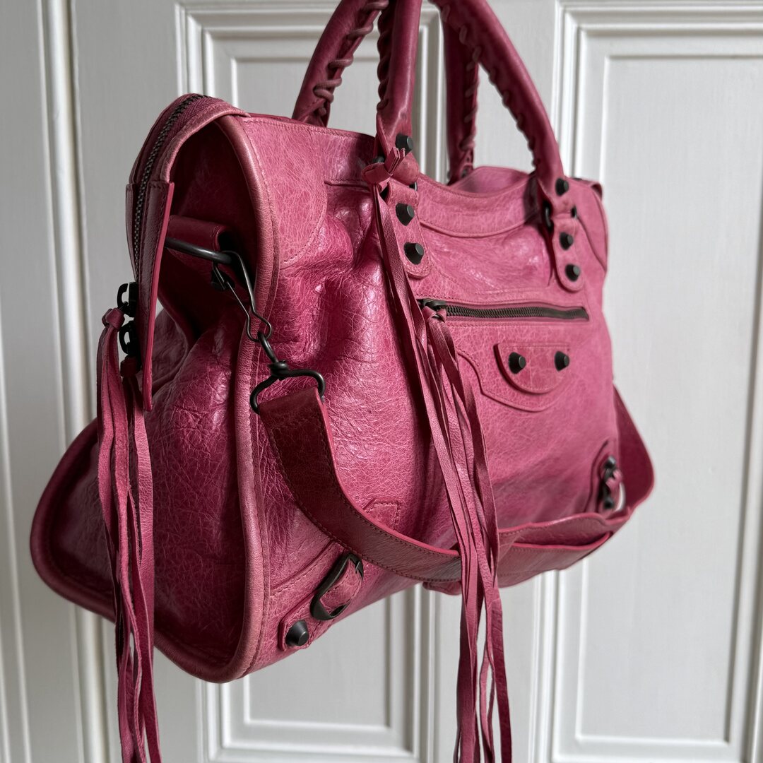 2010 Balenciaga The City Leather Pink Shoulder Bag