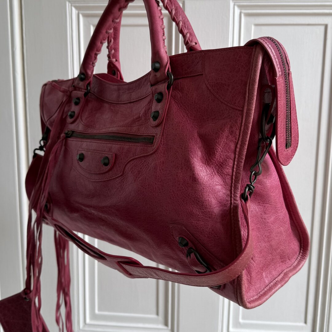 2010 Balenciaga The City Leather Pink Shoulder Bag