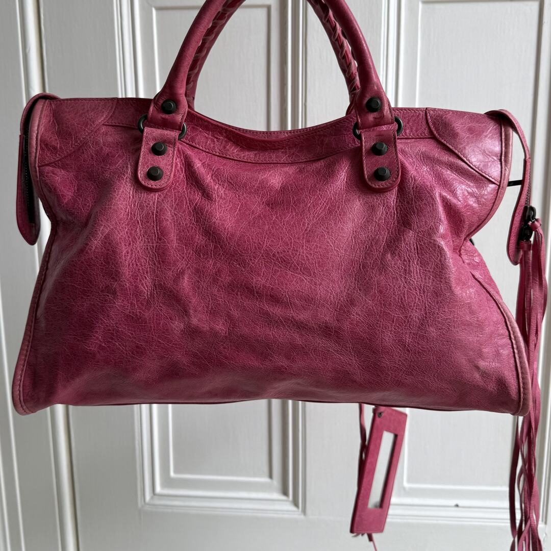 2010 Balenciaga The City Leather Pink Shoulder Bag