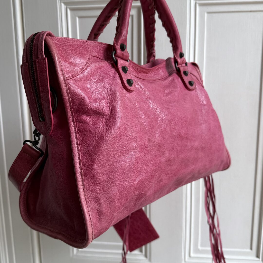 2010 Balenciaga The City Leather Pink Shoulder Bag