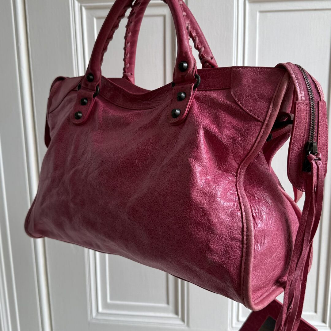 2010 Balenciaga The City Leather Pink Shoulder Bag