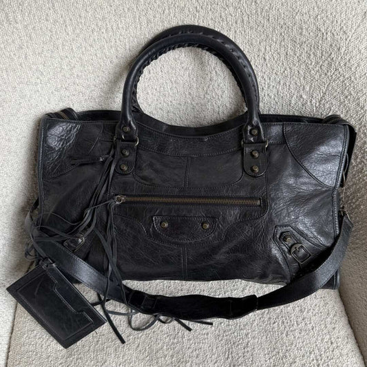 2003 Balenciaga Motocross Classic Back Leather Handbag