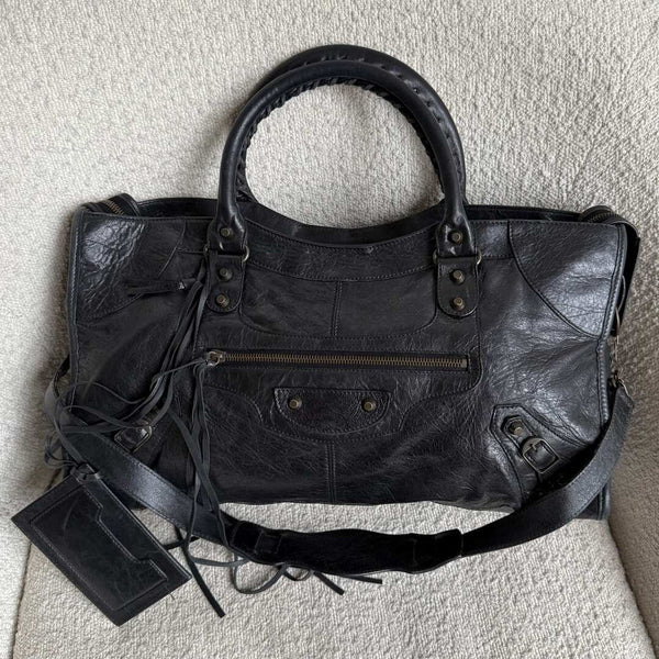 2003 Balenciaga Motocross Classic Back Leather Handbag
