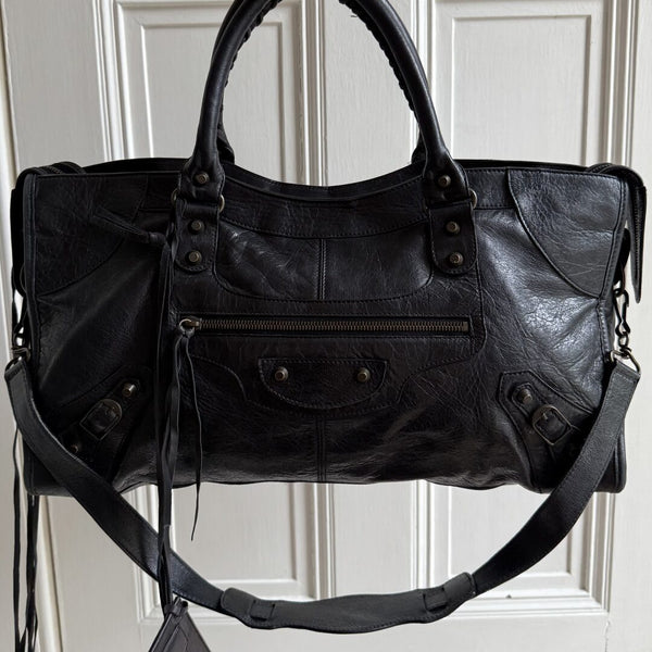 2003 Balenciaga Motocross Classic Back Leather Handbag