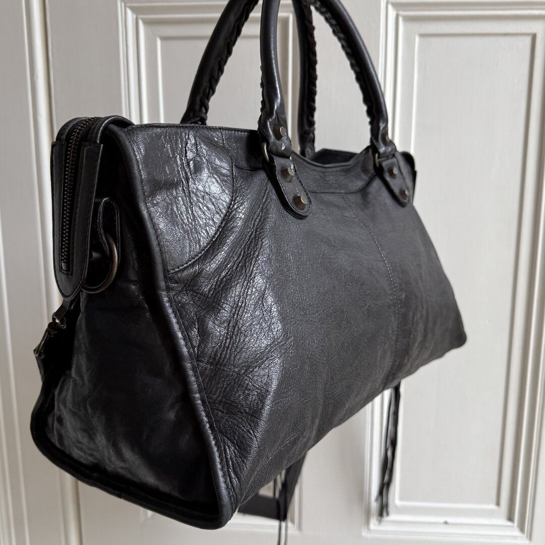 2003 Balenciaga Motocross Classic Back Leather Handbag