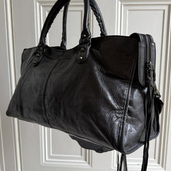 2003 Balenciaga Motocross Classic Back Leather Handbag