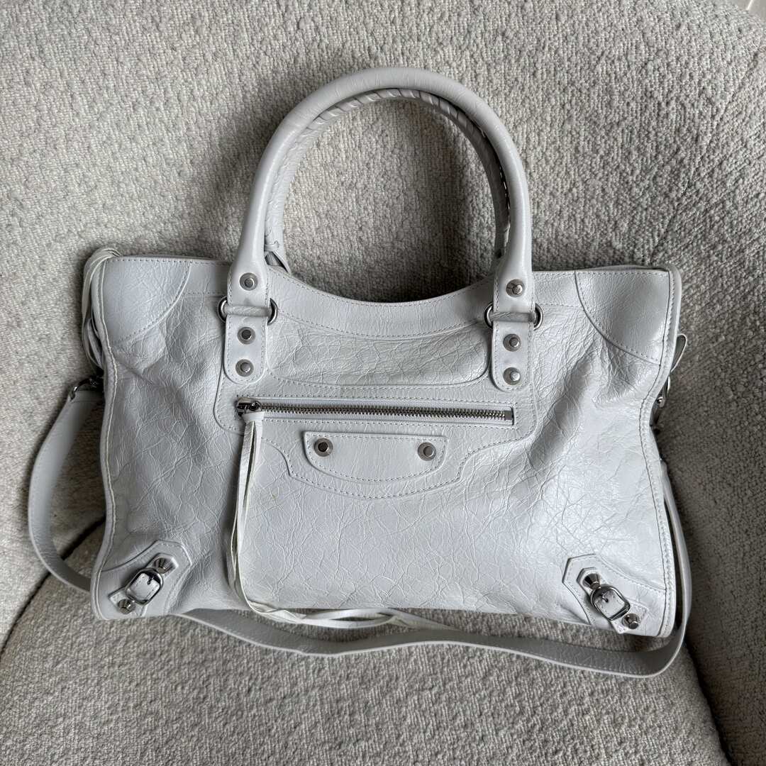 2025 Balenciaga Le City White Leather Bag