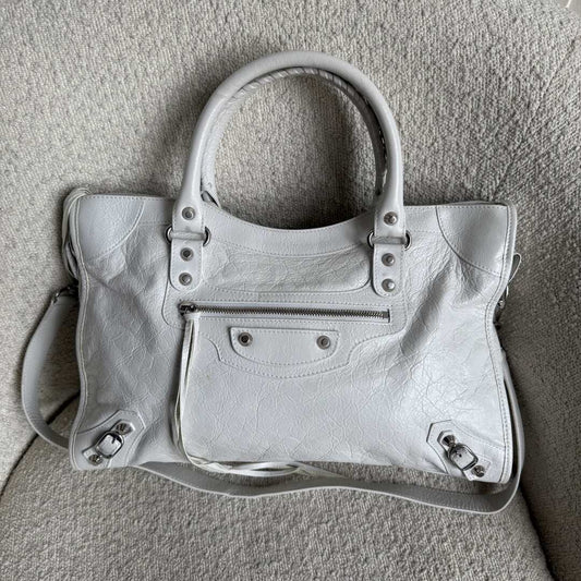 2025 Balenciaga Le City White Leather Bag
