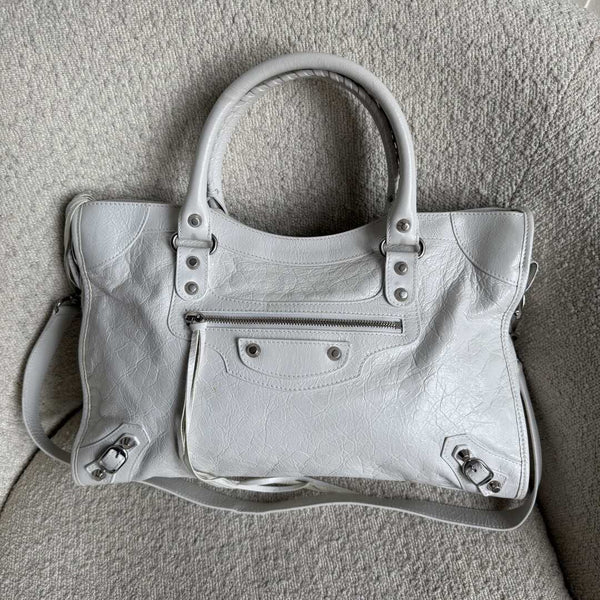 2025 Balenciaga Le City White Leather Bag