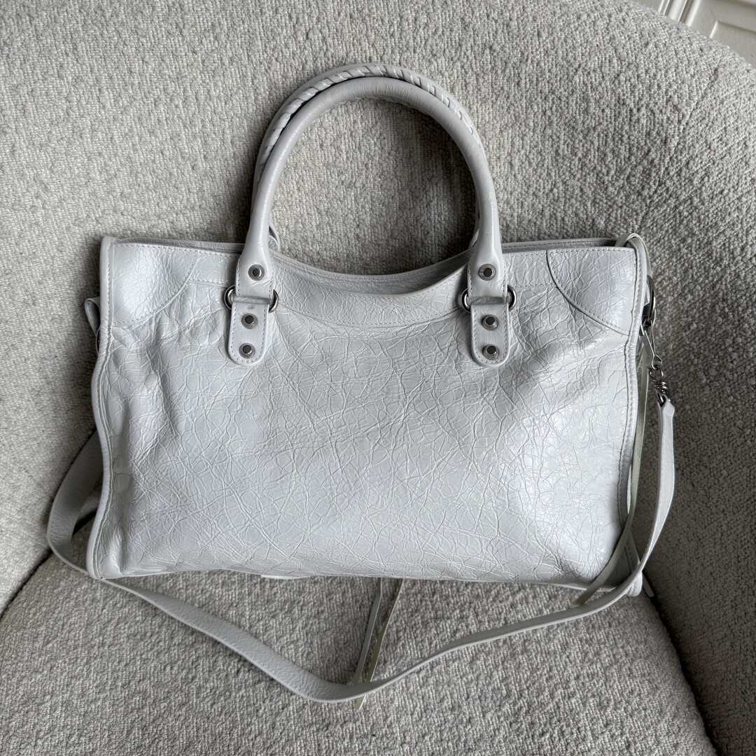 2025 Balenciaga Le City White Leather Bag