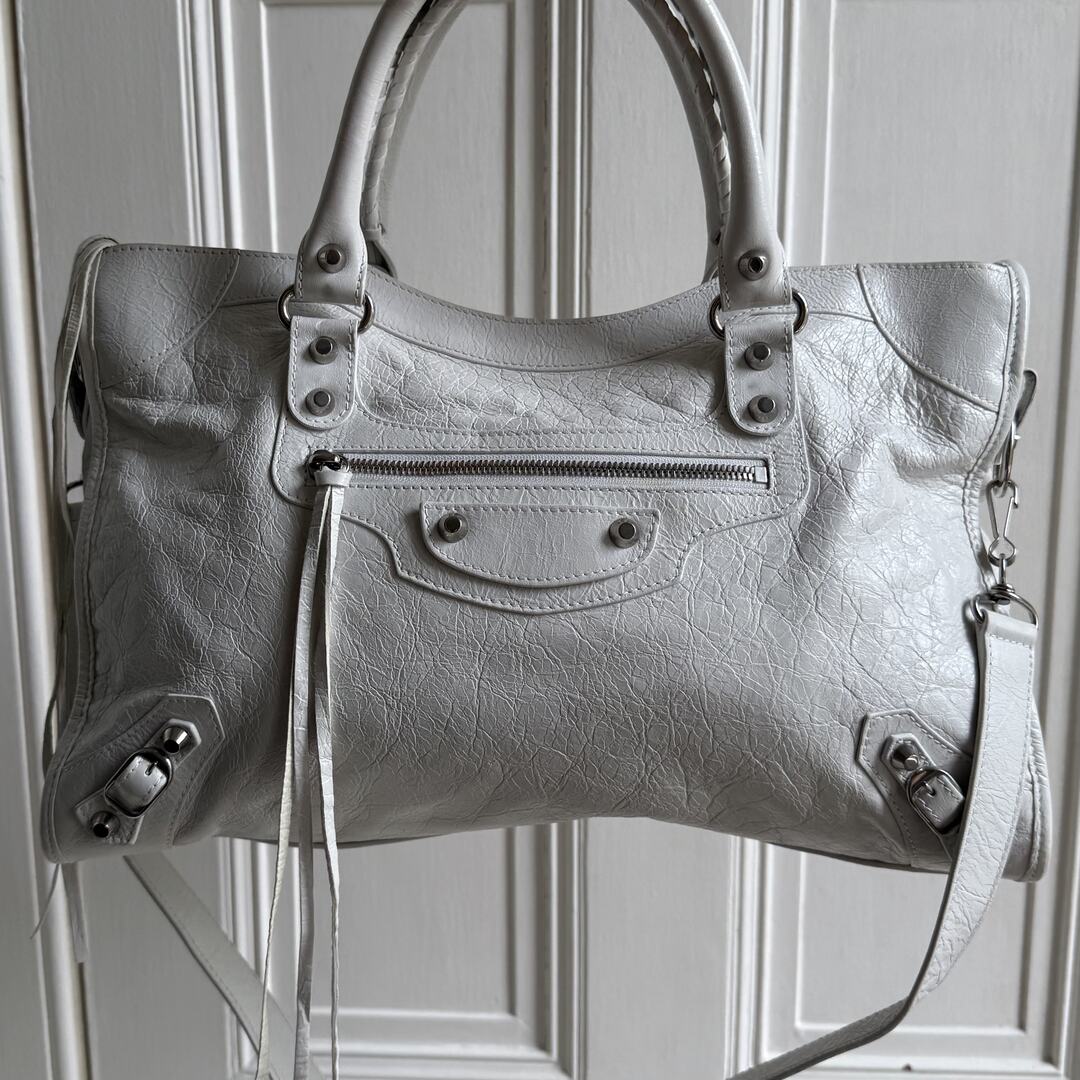 2025 Balenciaga Le City White Leather Bag