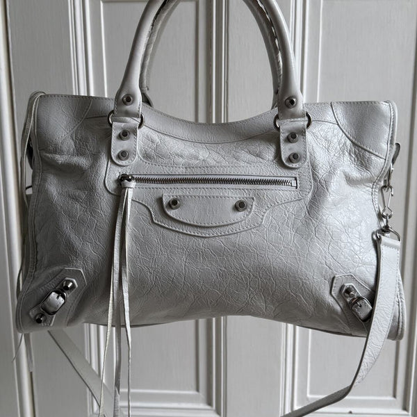 2025 Balenciaga Le City White Leather Bag