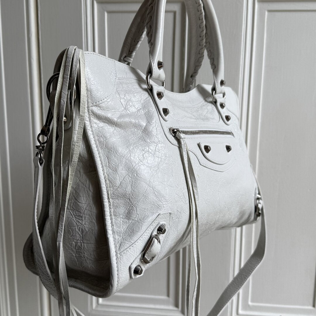 2025 Balenciaga Le City White Leather Bag