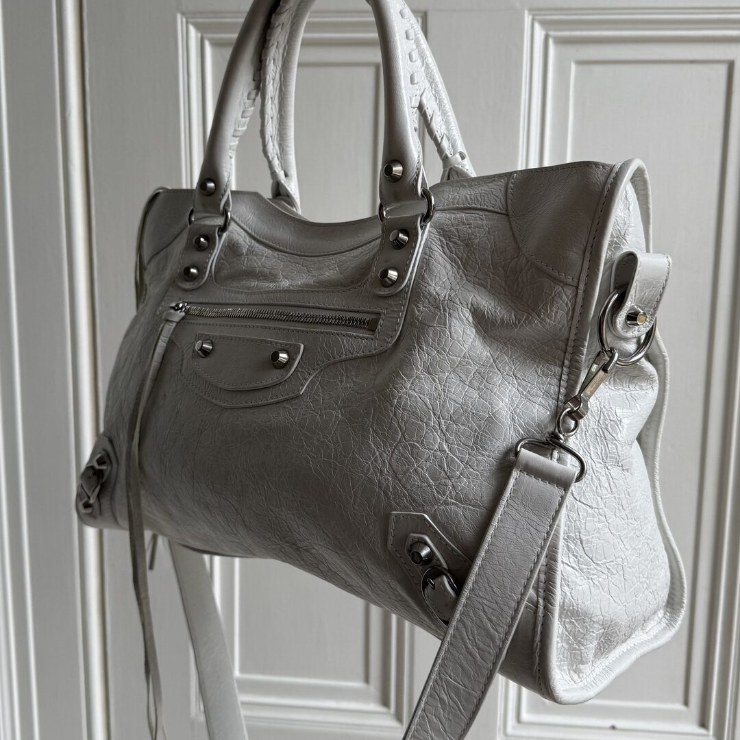 2025 Balenciaga Le City White Leather Bag