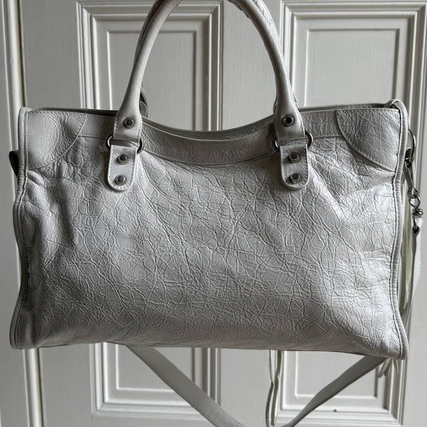 2025 Balenciaga Le City White Leather Bag