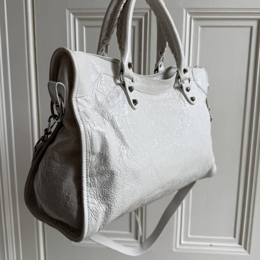 2025 Balenciaga Le City White Leather Bag