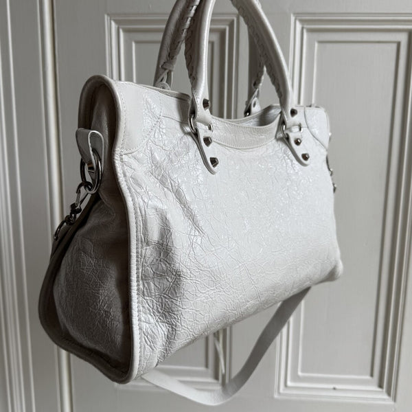2025 Balenciaga Le City White Leather Bag