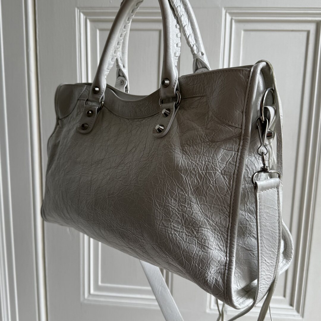 2025 Balenciaga Le City White Leather Bag