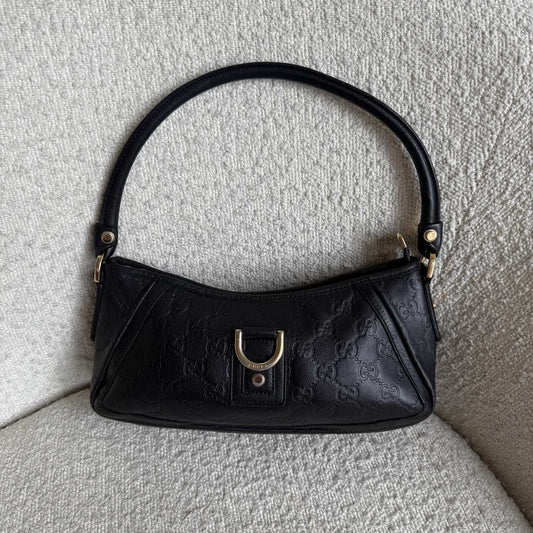 Gucci Guccissima Mini Abbey Black Shoulder Bag