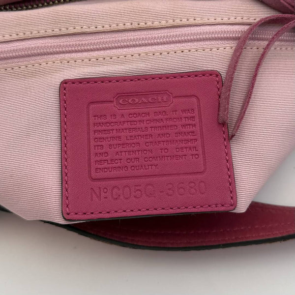 Coach Signature Patchwork Croissant Pink Shoulder Bag