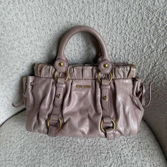 Miu Miu Mini Vitello Leather Dusty Pink Handbag