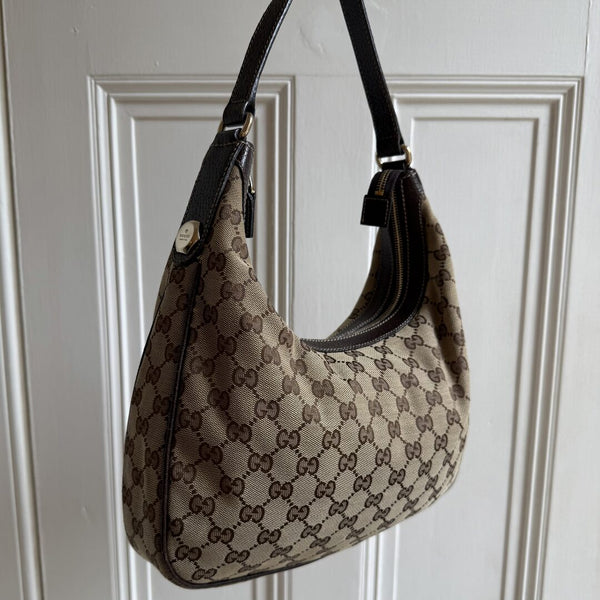 Gucci GG Canvas Brown Shoulder Bag