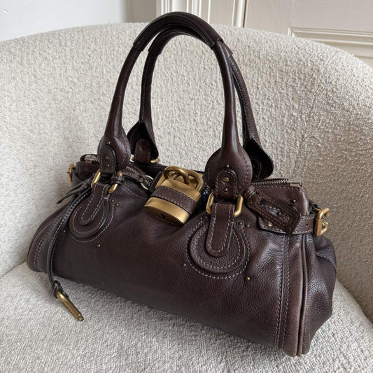 Chloe Paddington Leather Dark Brown Shoulder Bag