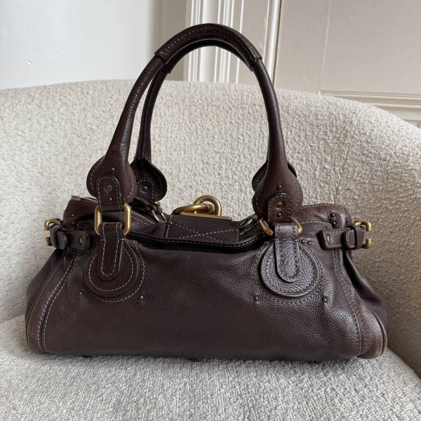 Chloe Paddington Leather Dark Brown Shoulder Bag
