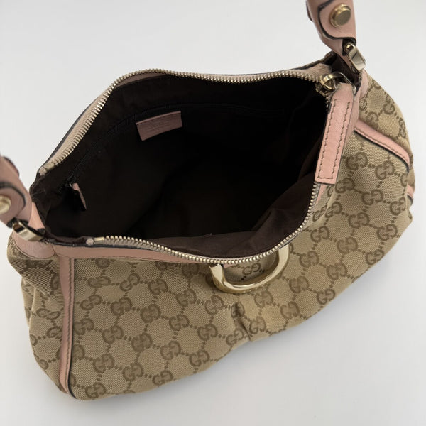 Gucci GG Canvas Abbey Pink Shoulder Bag
