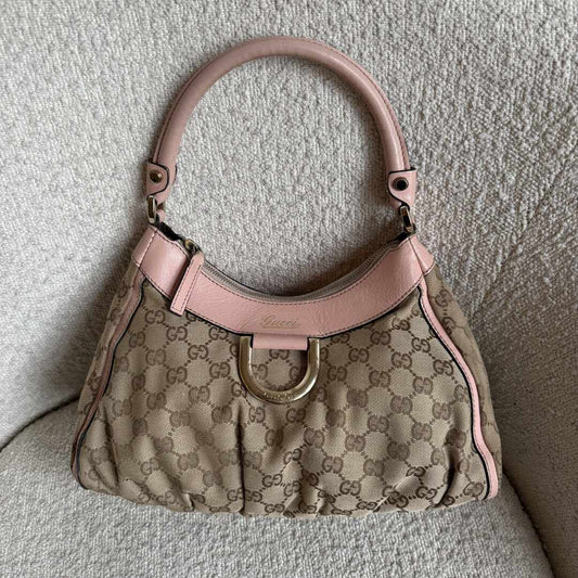 Gucci GG Canvas Abbey Pink Shoulder Bag
