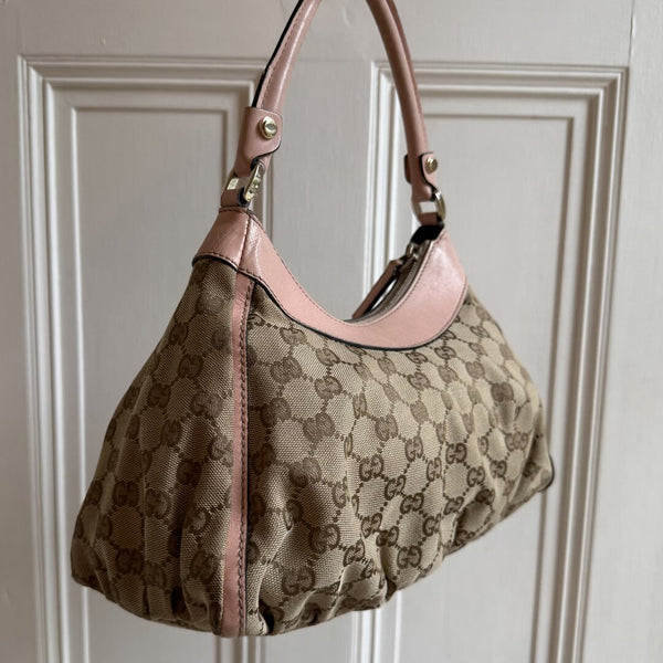 Gucci GG Canvas Abbey Pink Shoulder Bag
