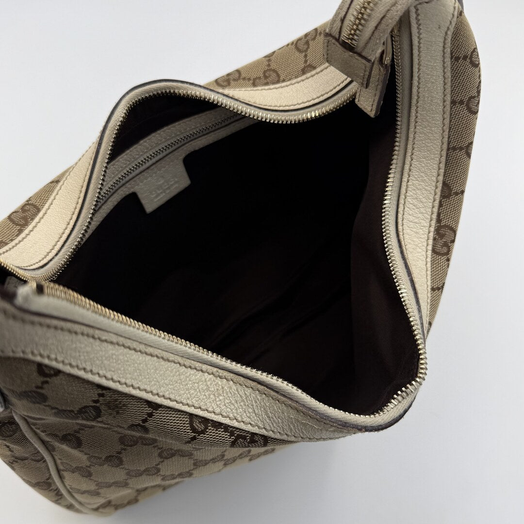 Gucci GG Canvas White Shoulder Bag