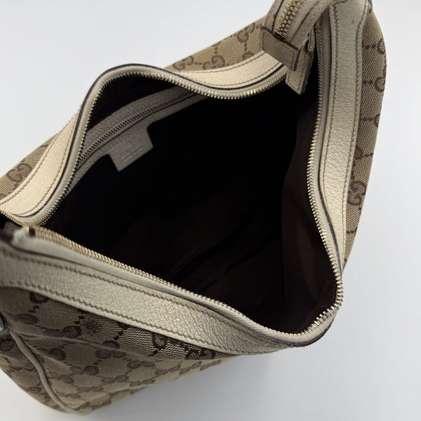 Gucci GG Canvas White Shoulder Bag