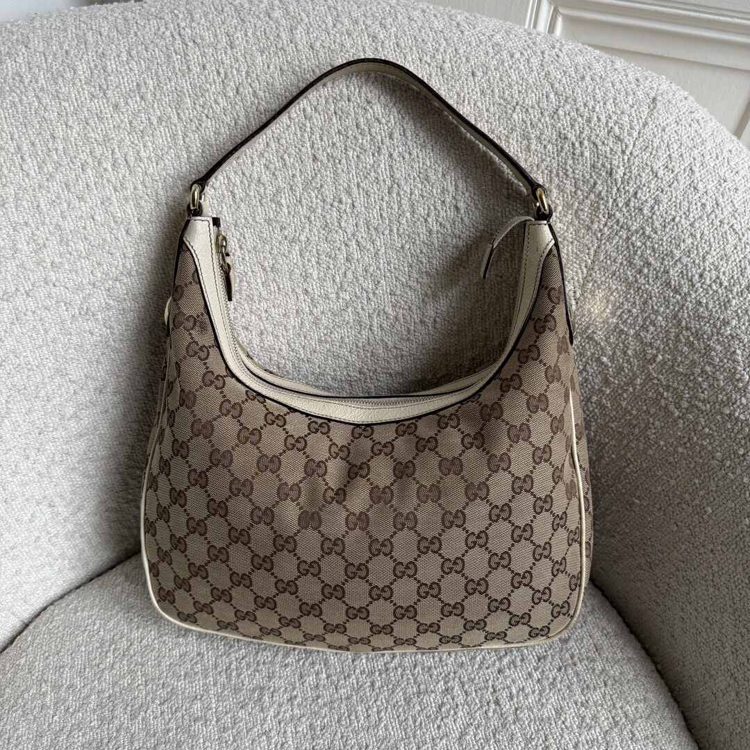 Gucci GG Canvas White Shoulder Bag
