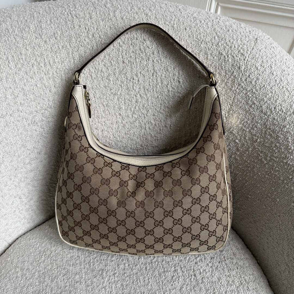 Gucci GG Canvas White Shoulder Bag