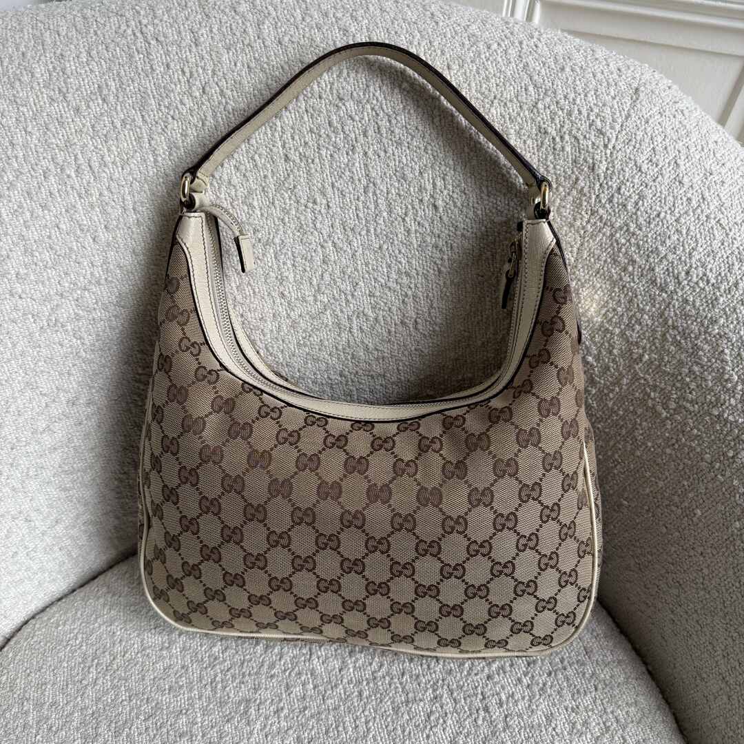Gucci GG Canvas White Shoulder Bag