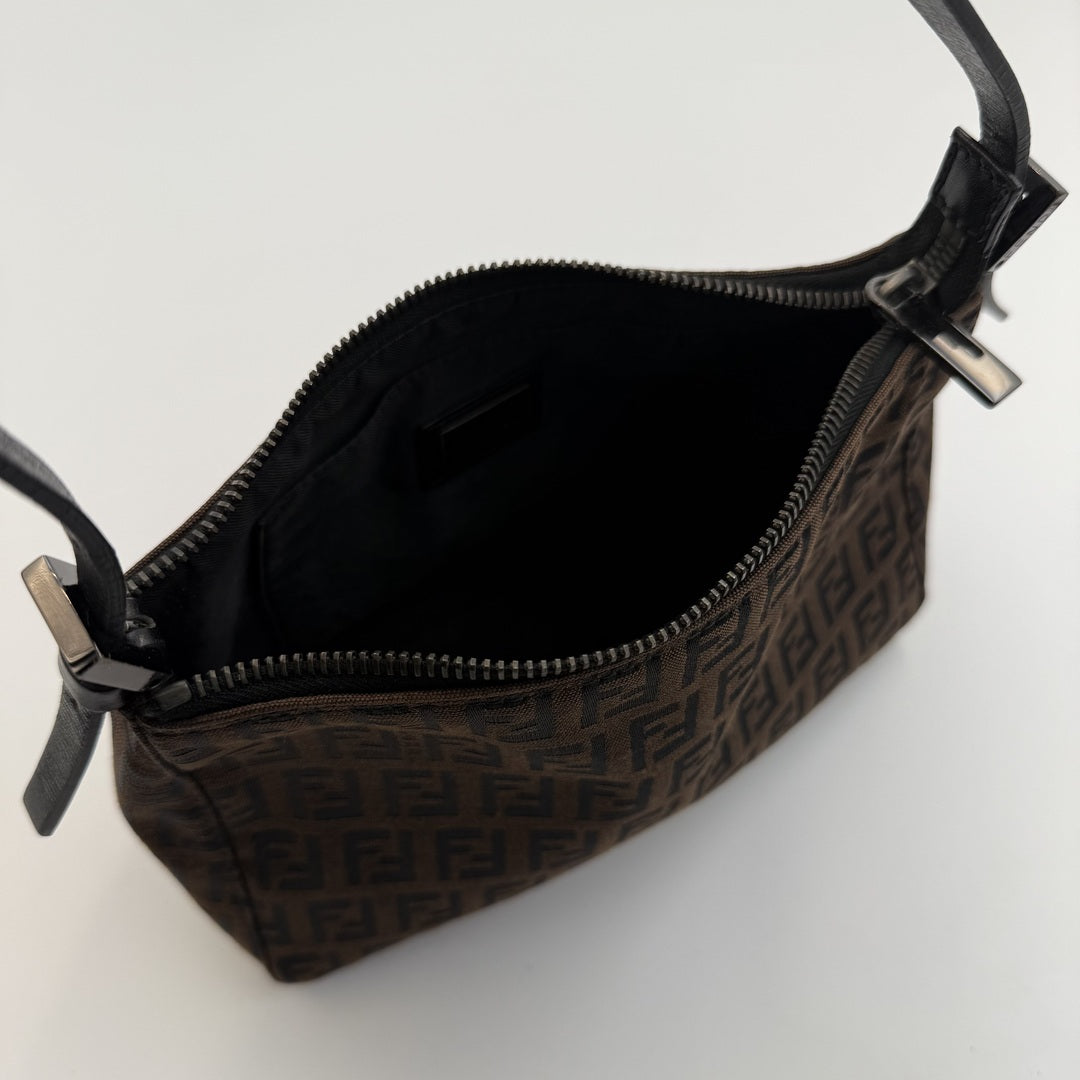 Fendi Zucchino Brown Shoulder Bag