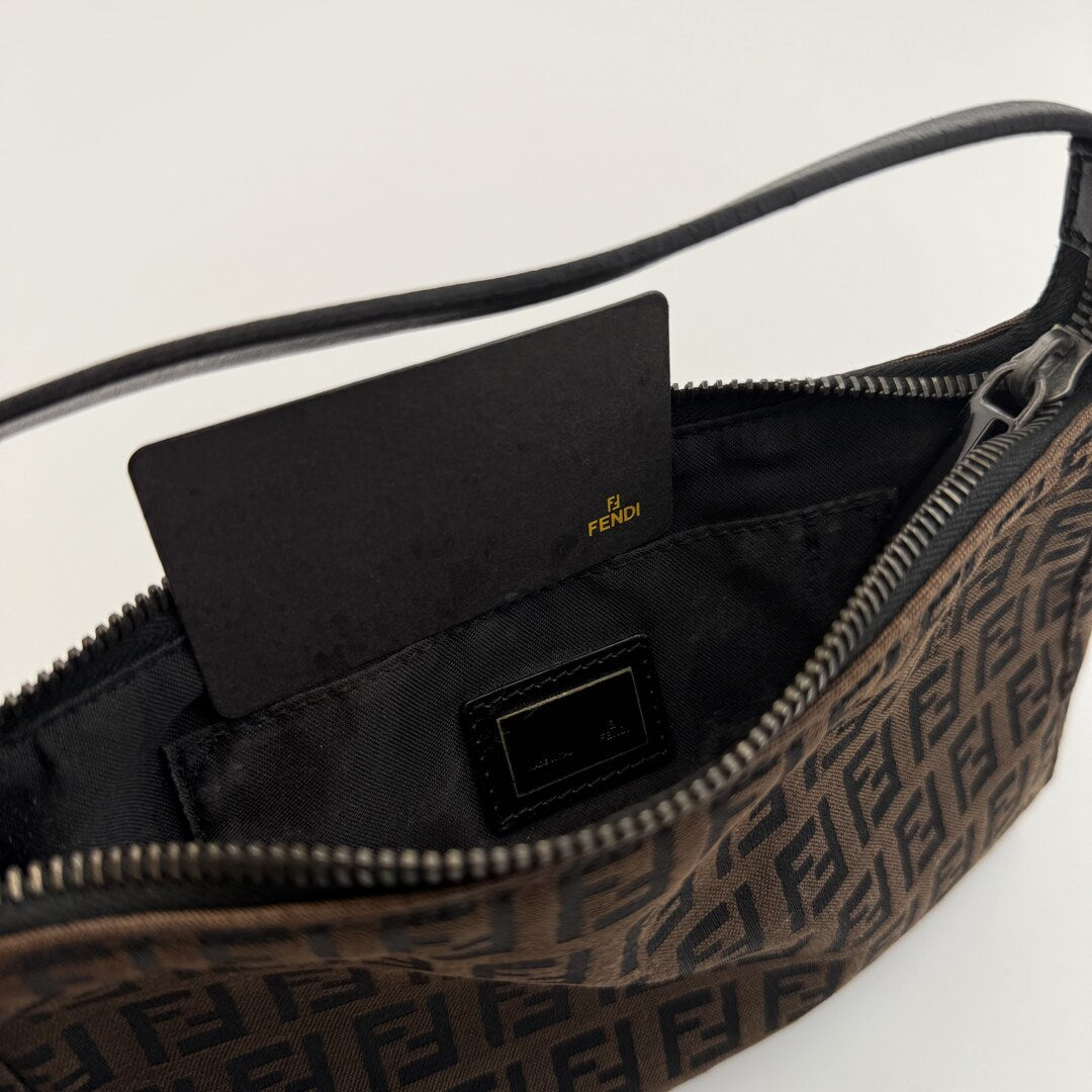 Fendi Zucchino Brown Shoulder Bag