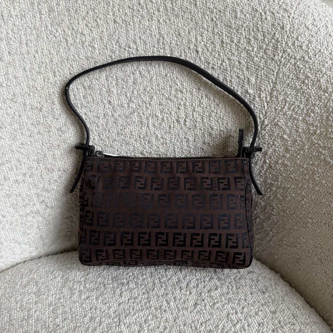 Fendi Zucchino Brown Shoulder Bag