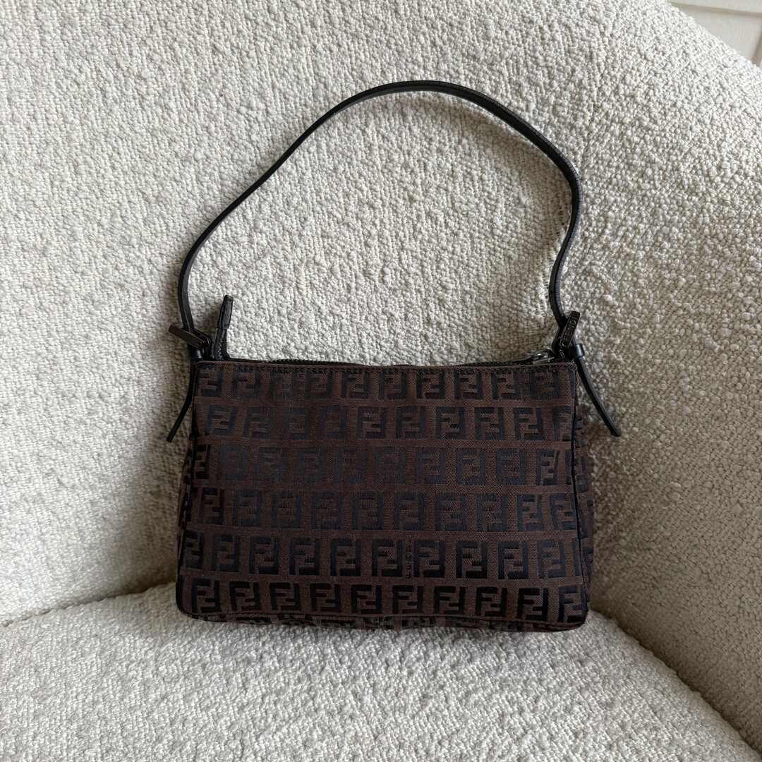 Fendi Zucchino Brown Shoulder Bag