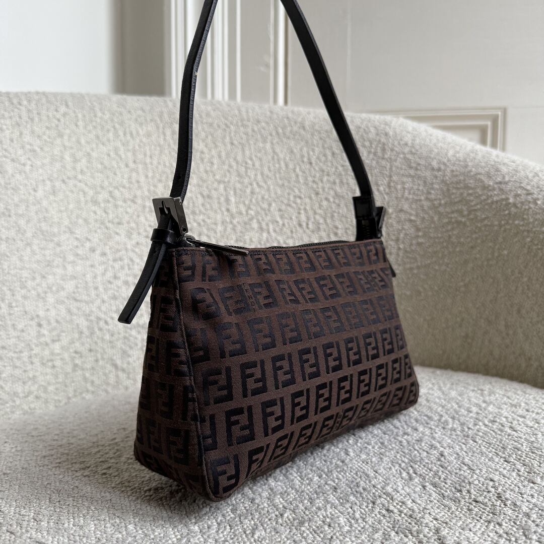 Fendi Zucchino Brown Shoulder Bag