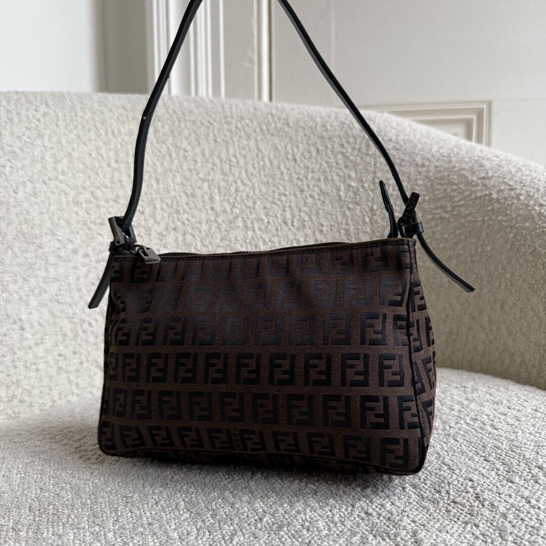 Fendi Zucchino Brown Shoulder Bag