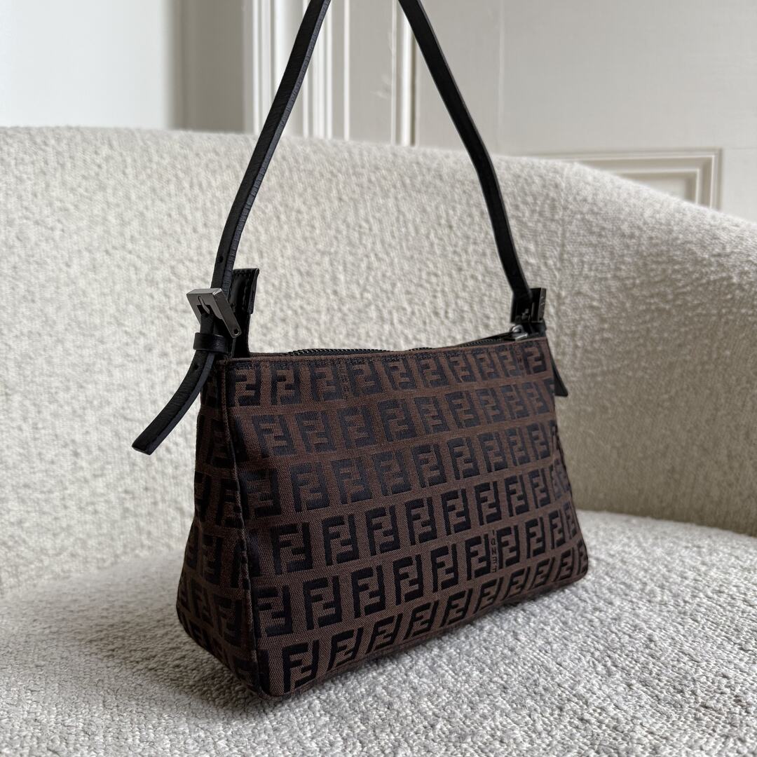 Fendi Zucchino Brown Shoulder Bag