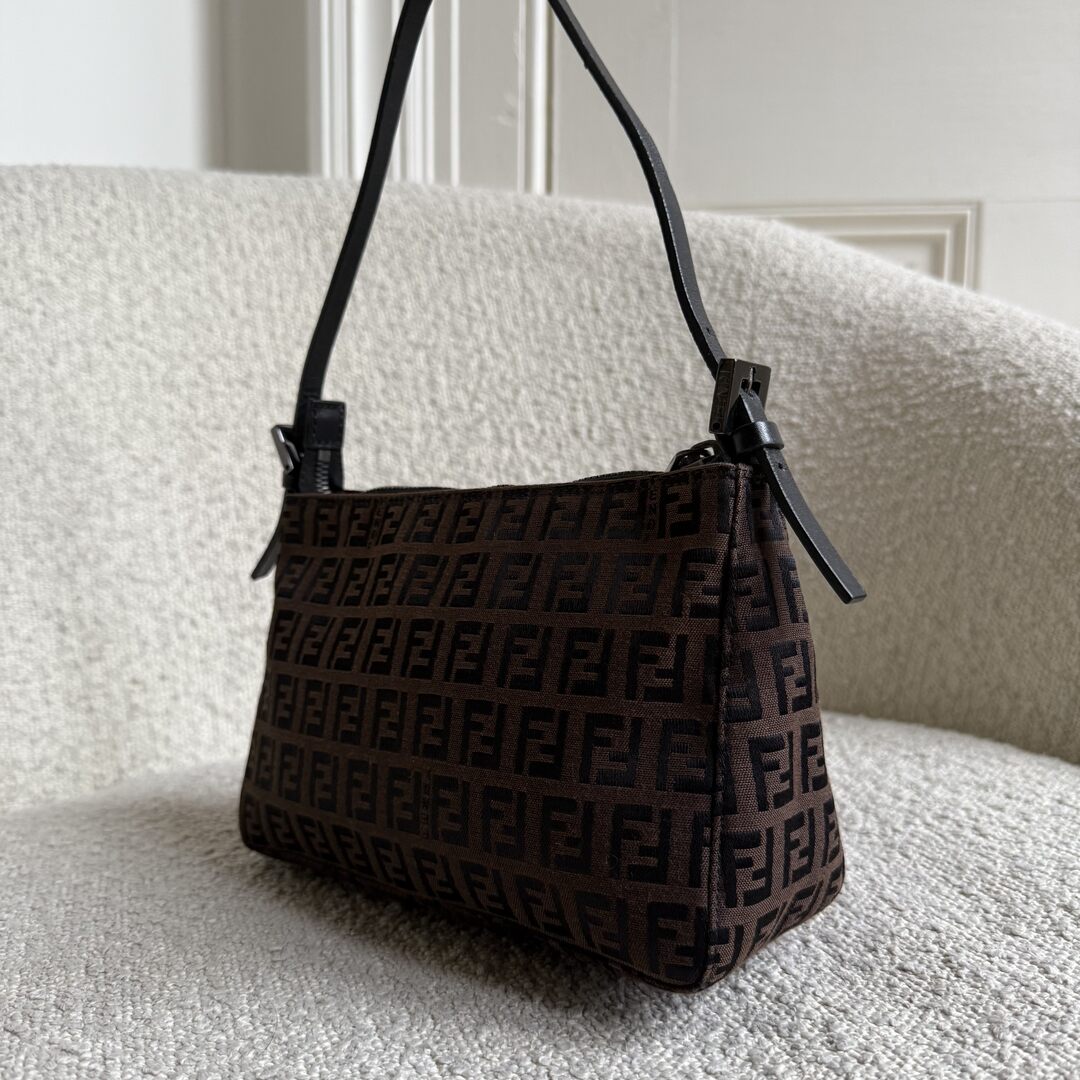 Fendi Zucchino Brown Shoulder Bag