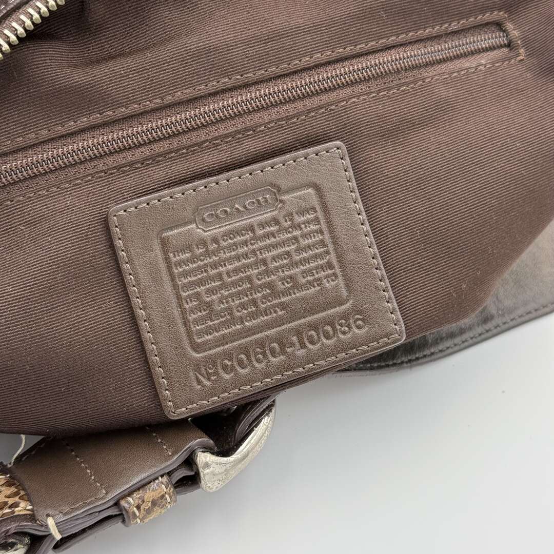 Coach Signature Patchwork Croissant Brown Shoulder Bag