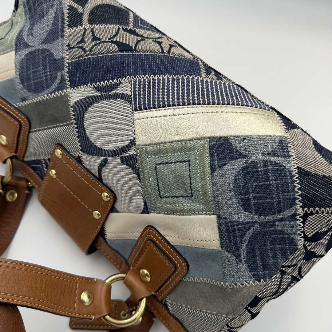 Coach Patchwork Signature Denim Shoulder Bag