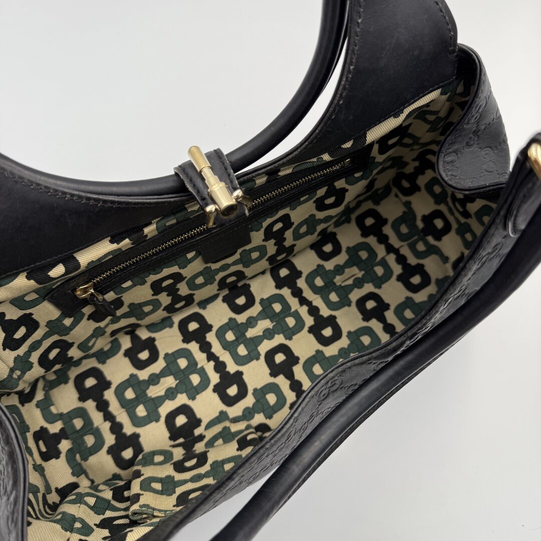 Gucci Guccissima Jackie Leather Black Shoulder Bag